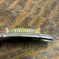 Western Metal Belt Buckle Silver/Gold/Black Eagle with Gold Colored Flakes