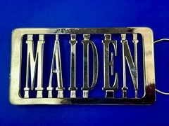 Iron Maiden Music Rock Band 70s 80s Silver Block Letters Belt Buckle