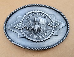 Siskiyou Buckle Co. 150 Year Anniversary 1843 Oregon Trail 1993 Belt Buckle EUC