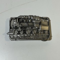 Vintage Siskiyou 1986 Steam Engine Train Belt Buckle Railroad Locomotive USA