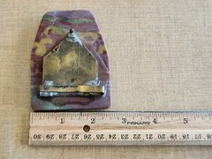 Vtg. Belt Buckle Large Natural Stone Polished Hand Made 3 1/2&Prime; x 2 1/2&Prime;