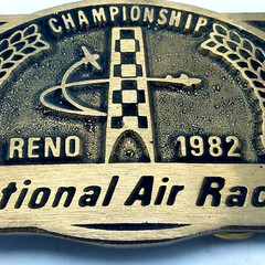 Vintage 1982 National AIr Races Championship Brass Belt Buckle RARE Dynabuckle