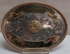 2005 – CODY – BUDWEISER SHOOT – DOUBLES CLASS B – BELT BUCKLE – listing # 9563