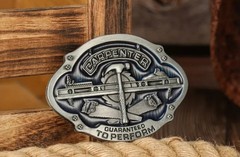 Silver Carpenter Occupational Western Metal Belt Buckle Men Antique Finish