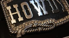 Blazin Roxx Rectangle Belt Buckle Howdy Crystals Silver 37926