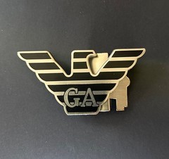 Emporio Armani GA Eagle Logo Metal Belt Buckle – Silver & Black – Pre-Owned