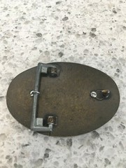 Agate Stone Gem With Brown Suede Belt Buckle