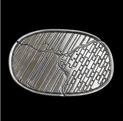 Belt Buckle with Wall Tear Design, Antique Silver, Modern & Industrial