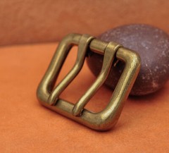 Men Retro Brass Double Tongue Pin Prong DIY Metal Belt Buckle Fits 40MM Straps