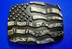United States American Flag Engraved Patriotic – #6386 Chrome Brand Belt Buckle