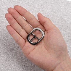 5Pcs 0.75&Prime; Single Prong Belt Buckle Oval Center Bar Buckles for Belt, Black