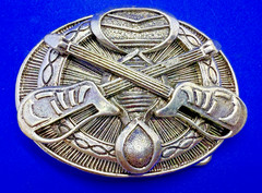 Crossed Sword&rsquo;s Weapon Gothic Punk Vibe Silver Color Silver Dagger Belt Buckle