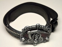 GRIM REAPER MEMENTO MORI BLACK SKULL BELT BUCKLE