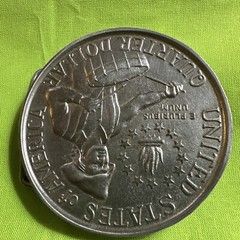 Vintage Indiana Metal Craft Bicentennial Drummer Belt Buckle 1776‑1976 Americana