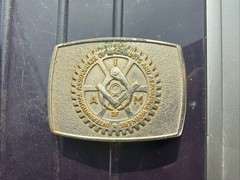 Vintage Bastian Bros Machinist And Aerospace A of M Solid Brass Belt Buckle USA