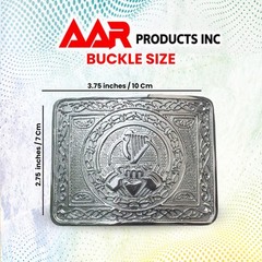 Highland Kilt Belt Buckle Claddagh pattern Chrome Finish Claddagh pattern buckle