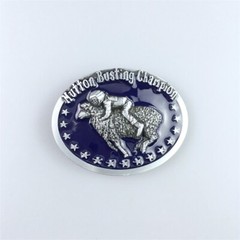 Vintage Blue Enamel Initial Mutton Busting Champion Belt Buckle also US Stock