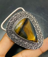 Tiger Eye Gemstone 925 Sterling Silver Handmade Belt Buckles Gift For Event