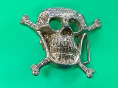 Skull Head Crossbones Halloween Biker Gothic Punk Vibe Belt Buckle