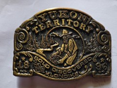 Yukon Territory Klondike Gold Rush 1896 Metal Belt Buckle Antique Finish 1.5&Prime;