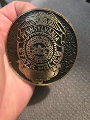 RARE Pennsylvania State Police Belt Buckle 75th Anniversary solid bronze