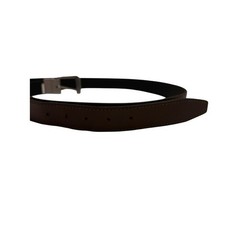 Timberland Reversible Brown/Black Leather Belt with Silver Buckle Size 44