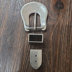 Western Floral Engraved Silver Metal Belt Buckle Set Fits 1 in Belt