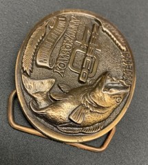 Zebco 40th Anniversary 1949-1989 Limited Edition Fish metal belt buckle