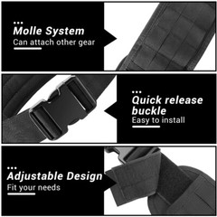 Tactical Molle Waist Belt Multifunctional Padded Patrol Belt Battle Waist Belt