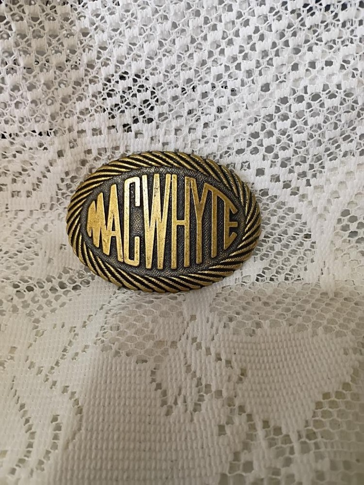 Vintage 70&rsquo;s *MACWHYTE* Wire Rope Company Metal Oval Belt Buckle