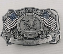 Vintage 1996 NRA National Rifle Association America 125 Years Belt Buckle Pewter