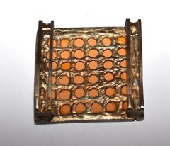 Mirror Gold Tone Textured Edge Square Belt Buckle 2.25 X 2.25
