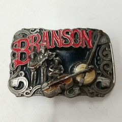 BRANSON MISSOURI Belt Buckle BC-0007~Enamel Banjo Fiddle~Big Cabin Wholesale #77