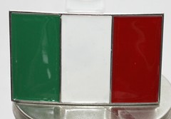 Italian Flag Enamel Metal Belt Buckle 3 5/8&Prime; x 2 1/2&Prime; – Fits 1 1/2&Prime; Wide Belt
