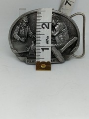 Vintage Flexco Belt Buckle Mens One Size Pewter Mining Miner 1988 80s Promo