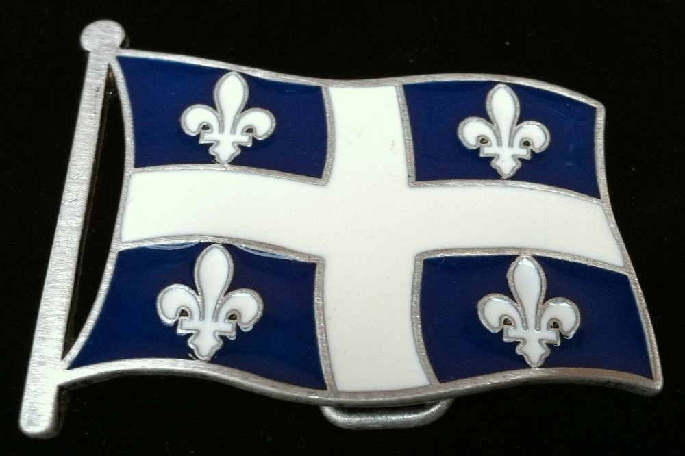 QUEBEC DRAPEAU QUEBECOIS FLEUR D&rsquo;LYS FLAGS BELT BUCKLES