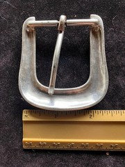 Lot of 3 silver belt buckles, southwestern style, one made in Italy