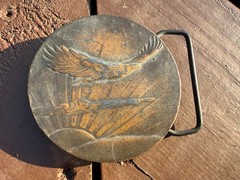 Vintage Belt Buckle Lot Western Texas Star Eagle Solid Brass Nickel Cowboy ADM