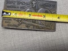 1970s vintage USA BONDS heavy SOLID BRASS liberty loan WESTERN cowboy