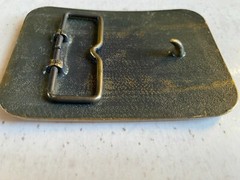 Western Style Brass Buckle with Cowboy on Horse Roping Calf