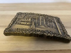 Edison Station « A » 1888 Detroit Edison MI Unisex Scenic Belt Buckle ~ VGUC