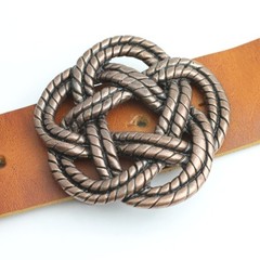 Knot Belt Buckle, Celtic Gordian Knot Buckle, Antique Copper Rope Design Buckle