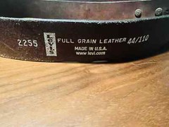 Torel Leather Ram Mountain Goat Belt Buckle Oblong w/ Leather Belt size 44