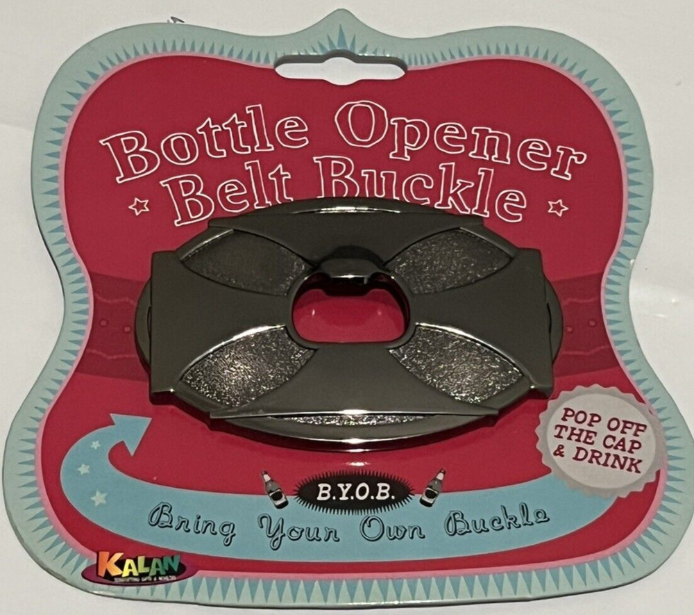 Beer Bottle Opener Novelty Belt Buckle Cross Pop off the Cap and Drink BYOB