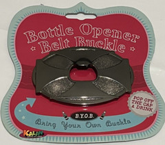 Beer Bottle Opener Novelty Belt Buckle Cross Pop off the Cap and Drink BYOB