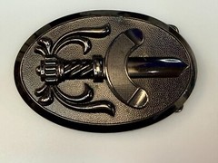 Cavalry Swords Weapon Black Color Mens Oval Vintage Belt Buckle