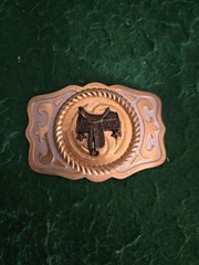 Vintage Western Belt Buckle W/ Saddle (O-17)