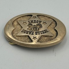 Vintage 1977 Wells Fargo Agent 125th Anniversary Solid Brass Belt Buckle PP 146