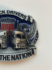 Truck Driver Belt Buckle Big Rig Semi Trucks American West USA Flag Trucker Belt