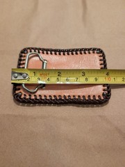 Brown Leather Deer Head Western Hunting Frame Belt Buckle, Metal, Fits 1.5 in
